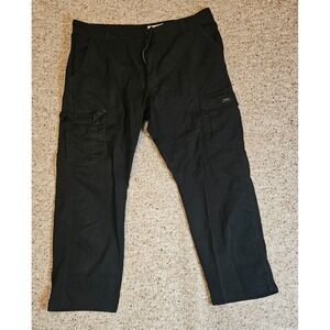 Wrangler Authentics Mens Black Cargo Pants 40x30 Cotton Stretch 70ABWBL Utility